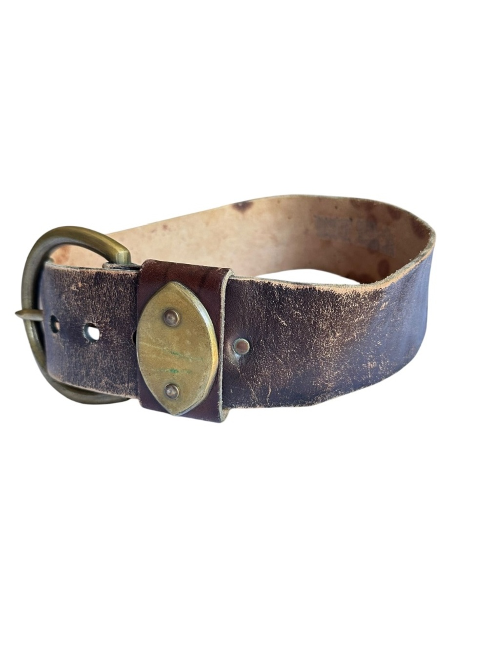 Rare Vintage distressed Brown Wide Leather Western Gladiator Belt Chunky 26 S